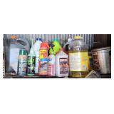Contents of Shelf Including Pine Sol
