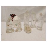 (6)pc Glass Nativity & Belleek Pottery Ornament