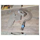 Antique broad axe head, hand scythe, 8 lb sledge
