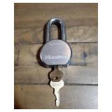 Solid steel master padlock and keys
