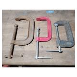 3 C-clamps, 4',5',6'