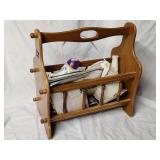Vintage Wood Magazine Caddy & Toiletries