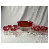 Punch Bowl, 20 Cups, and Ladle