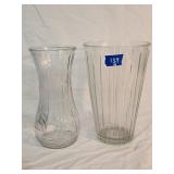 (2) Glass Vases 9.5' - 10'H