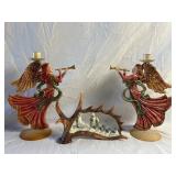 Flying Angel Candlesticks & Alaska Souvenir Decor