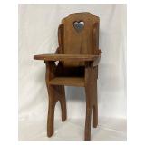 Wooden Doll Highchair- 12x13x26.5'