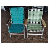 2 Vintage aluminum frame lawn chairs