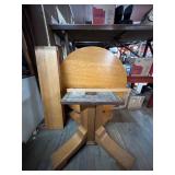Solid Oak Round Pedestal Rolling Dining Table