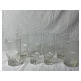 Clear Glass Tumblers with Textured Finish