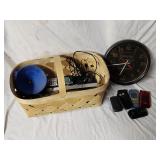 Basket with Home Good Including Old Cell Phones