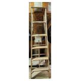 Folding Wood Ladder 68'H