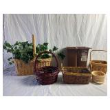 Baskets, Plastic Wastebasket, Artificial Ivy