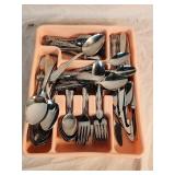 Stainless Steel Silverware assortment in Organizer