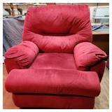 Overstuffed Electric Red Recliner 38'H