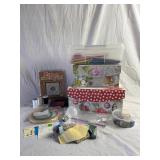 Colored Pencils, Decorative Boxes, & Sewing Items