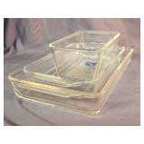 Glasbake Loaf Pan & FireKing Glass Baking Pans