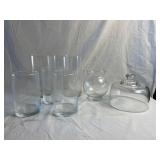 Clear Glass Straight Vases, Ivy Ball, Cloche