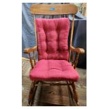 Vintage Wood Rocker w/Cushion 40'Hx22.5'x28'
