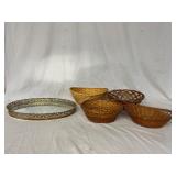 Serving Tray & Woven Baskets