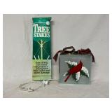 Tree Stakes & Glass Block Light