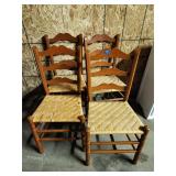 (4) Pc Vintage Wooden Ladder-Back Chairs 35'H