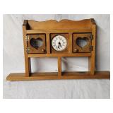 Vintage Wood Trinket Shelf w/Clock