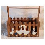 Vintage Wood Duck Themed Magazine Caddy