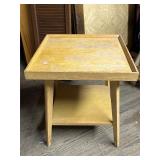 Two- Tier Wooden Side Table- 21.75x21.75x24.25'