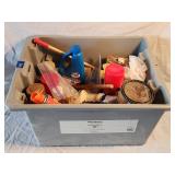 Plastic Tote w/ Household Maintenance Supplies