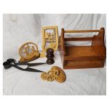 Wood Caddy w/Vintage Home Decor