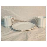 (2) Vintage White Porcelain Coffee Cups 3.75' &
