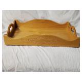 Large Vintage Wood Serving Tray 23'×15'×4'