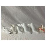 White Porcelain Shoe, Boot, Basket Figurines