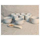 (3) Pier 1 Soup Cups 3.5'  (7) Coffee Cups 4.25'