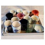 Flat of Coffee Cups & Glassware w/ Campbells
