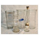 (4) Vases 9.5' & Bottle 11.25'