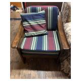 Wooden Armchair with Cushions & Pillows