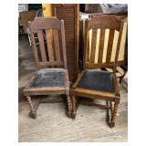 Wood Dining Chairs w/ Vinyl Seats