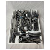 Mismatched Silverware & Silverware Tray