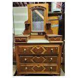 Antique Victorian Eastlake Marble-top Dresser