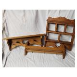 (3) Vintage Wood Shelves 15' - 20'