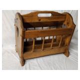 Vintage Wood Magazine/Book Caddy 17.5'W×14.5'H×10'