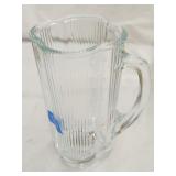 Clear Glass Ribbed Replacement Blender Jar 8.5'H