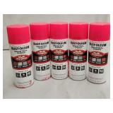(5) RustOleum Pink Enamel Spray Paint 12oz