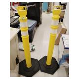 2 Poly pylon stands with rubber bases 48' tall