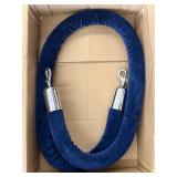 LAWRENCE METAL 6 ft Blue Velour Barrier Rope: