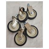 (5) Rubber Wheel 5' Casters