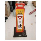 Poly Yield to Pedestrian Sign with Rubber Base
