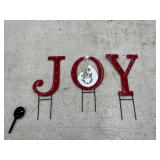 3-Piece Solar Metal JOY Nativity Yard Sign