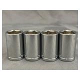 WESTWARD Half Drive Socket, 11/16- 4PK: WRG198A-2